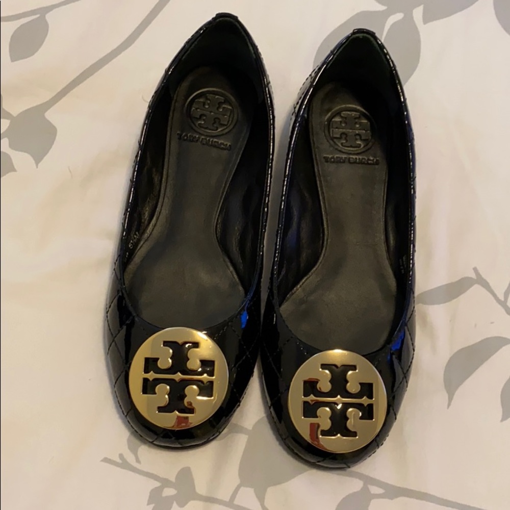 Tory Burch Patent Quilted Flat